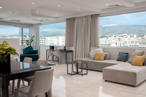 Penthouse, Acropolis View | Living area | 42-inch flat-screen TV with satellite channels, TV