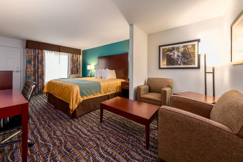 Deluxe Suite, 1 King Bed, Refrigerator & Microwave (Non Pet Friendly) | Desk, soundproofing, free WiFi, bed sheets