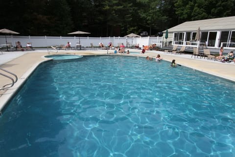 Indoor pool, outdoor pool, pool umbrellas, sun loungers