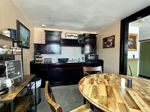 Fridge, microwave, coffee/tea maker