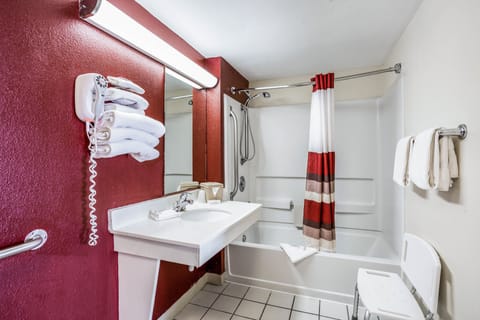 Deluxe Room, 1 Queen Bed, Accessible (Smoke Free) | Bathroom | Eco-friendly toiletries, hair dryer, towels