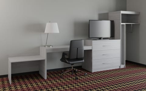 Desk, blackout drapes, iron/ironing board, free WiFi