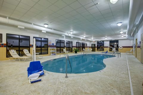 Indoor pool, open 6:00 AM to midnight, sun loungers