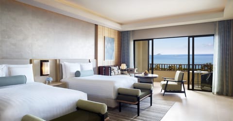 Premier Room, 2 Double Beds, Balcony, Ocean View | Frette Italian sheets, premium bedding, down comforters, pillowtop beds