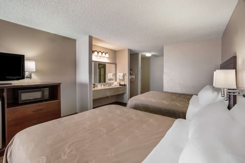 Standard Room, 2 Queen Beds, Non Smoking (Pet-Friendly) | In-room safe, desk, iron/ironing board, rollaway beds