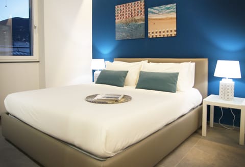 Basic Double Room (Blu) | Premium bedding, desk, rollaway beds, free WiFi