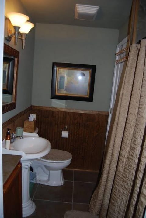 Turner Falls Cabin 1 | Bathroom | Shower, towels