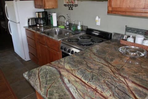 Turner Falls Cabin 1 | Private kitchen | Fridge, microwave, coffee/tea maker