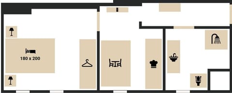 Apartment, Private Bathroom (Standard (2P)) | Floor plan