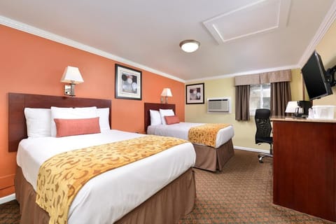 Standard Room, 2 Double Beds | Blackout drapes, iron/ironing board, free WiFi, bed sheets