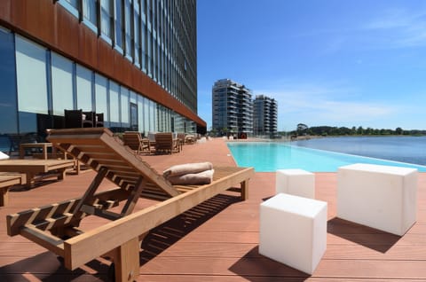 Outdoor pool, sun loungers