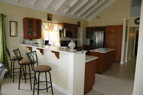 Family Villa, 2 Bedrooms, Kitchen, Ocean View | Private kitchen | Full-size fridge, microwave, oven, stovetop