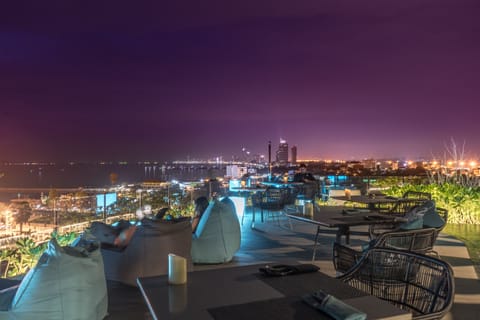 Rooftop bar, ocean views, open daily