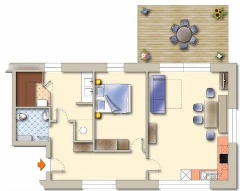 Superior Apartment, 1 Bedroom, Accessible, Sauna | Floor plan