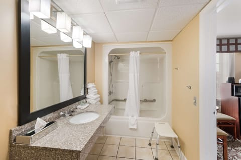 Standard Room, 2 Queen Beds, Accessible, Non Smoking | Bathroom | Combined shower/tub, free toiletries, hair dryer, towels