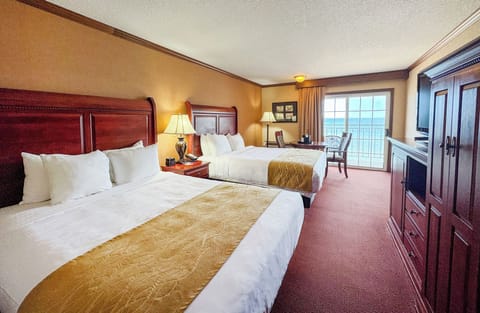 Deluxe Room, 2 Queen Beds, Balcony, Lake View | Premium bedding, desk, soundproofing, iron/ironing board