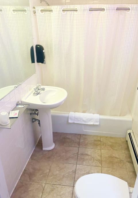 Basic Room, 2 Double Beds (Pet Friendly) | Bathroom | Combined shower/tub, hair dryer, towels