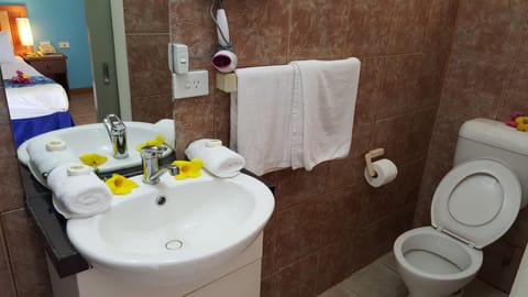 Free toiletries, hair dryer, towels