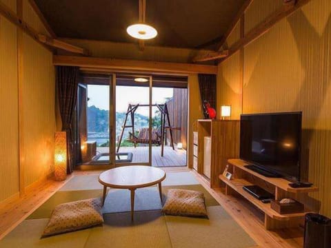 Annex Room with Open-air Bath - KITA -, Non smoking | Living area | Flat-screen TV