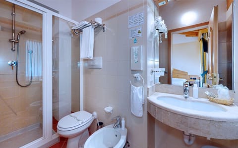 Comfort Double Room Single Use | Bathroom | Shower, free toiletries, hair dryer, bidet