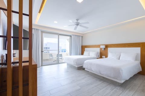 Deluxe Room, 2 Double Beds, Ocean View | In-room safe, individually decorated, individually furnished