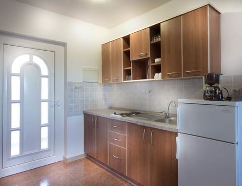 Studio, Terrace, Ground Floor | Private kitchenette | Fridge, stovetop, cookware/dishes/utensils