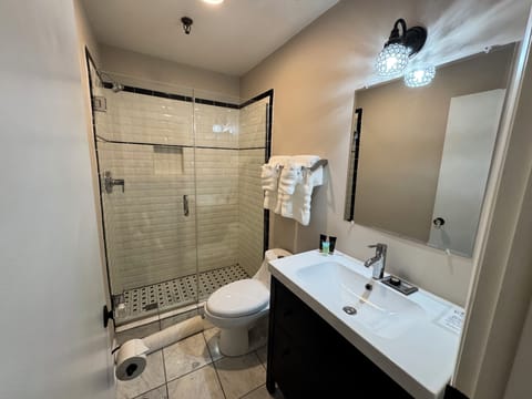 Exclusive Suite | Bathroom | Shower, free toiletries, hair dryer, towels