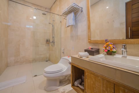 Villa, 1 Bedroom, Private Pool | Bathroom | Shower, spring water tub, free toiletries, hair dryer