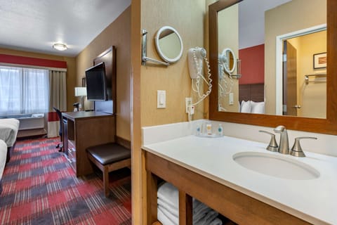 Suite 2 Queen Beds, Sitting Area, Sofa, Wet Bar, Balcony, Non-Smoking | Down comforters, in-room safe, desk, blackout drapes