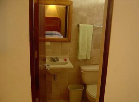 Shower, towels, soap, toilet paper