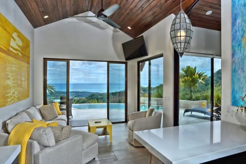 Villa, 1 King Bed, Private Pool, Ocean View | Living room | Flat-screen TV