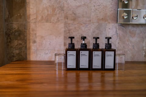 Deluxe Double or Twin Room | Bathroom amenities | Separate tub and shower, rainfall showerhead, towels, soap