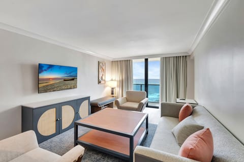 Suite, 1 King Bed, Balcony, Oceanfront | Frette Italian sheets, premium bedding, down comforters, pillowtop beds