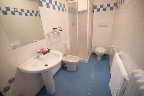 Shower, free toiletries, hair dryer, bidet