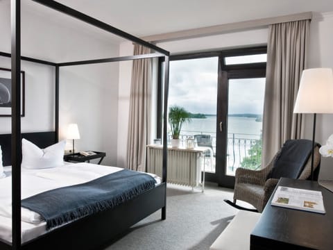 Standard Double Room - Lake View Balcony | In-room safe, desk, blackout drapes, iron/ironing board