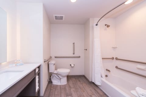 Room, 2 Queen Beds, Accessible, Bathtub | Bathroom | Free toiletries, hair dryer, towels, soap