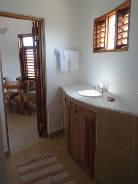 Double Room, 1 Queen Bed, Ocean View | Bathroom | Shower, towels