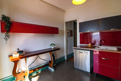 Fridge, stovetop, dishwasher, espresso maker