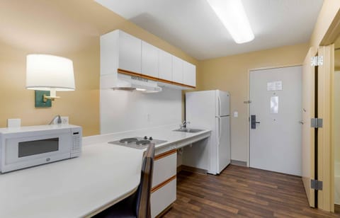 Studio, 1 Queen Bed, Accessible, Non Smoking | Private kitchen | Fridge, microwave, stovetop, coffee/tea maker