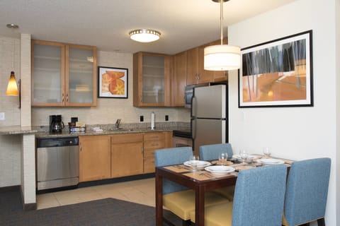 Suite, 2 Bedrooms | Private kitchen | Full-size fridge, microwave, oven, stovetop