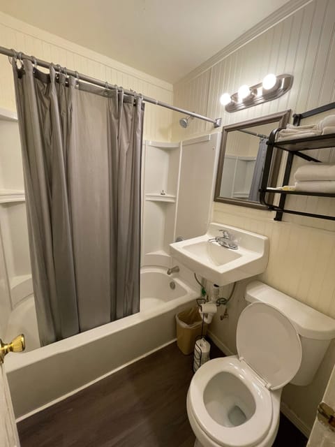 Standard Room, 2 Double Beds, Accessible | Bathroom | Combined shower/tub, free toiletries