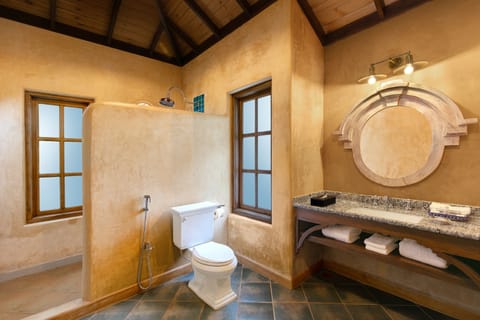 Villa, 1 Bedroom | Bathroom | Shower, rainfall showerhead, hair dryer, bathrobes