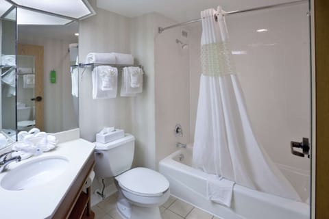 Combined shower/tub, hydromassage showerhead, free toiletries