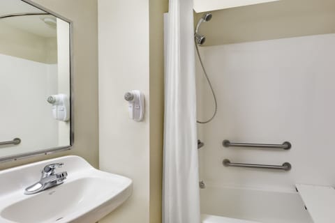 Standard Room, 2 Queen Beds, Accessible | Bathroom | Combined shower/tub, eco-friendly toiletries, hair dryer, towels