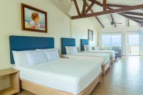 Triple Room, Sea View | Premium bedding, in-room safe, desk, iron/ironing board