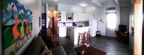 Two-Bedroom Apartment | Private kitchen | Fridge, microwave, oven, stovetop