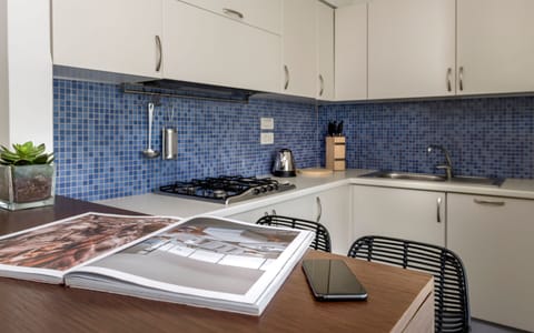 Luxury Apartment, 2 Bedrooms | Private kitchen | Full-size fridge, microwave, oven, stovetop