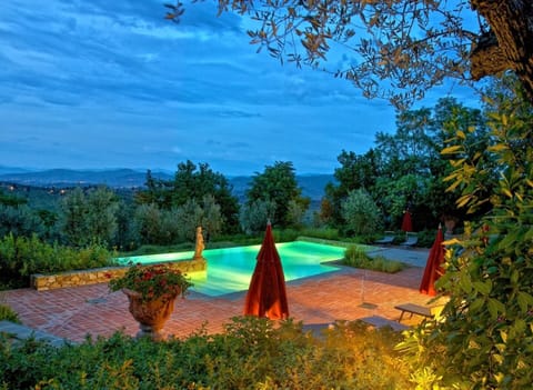 Outdoor pool, a rooftop pool, sun loungers