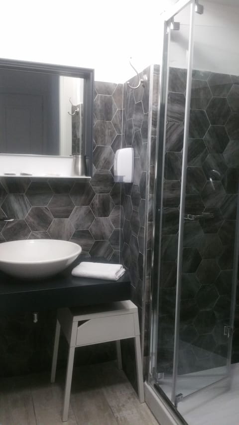 Shower, free toiletries, hair dryer, bidet