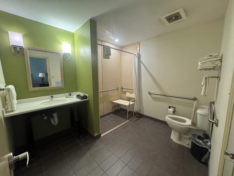 Room, Multiple Beds, Accessible, Non Smoking | Bathroom | Deep soaking tub, hair dryer, towels